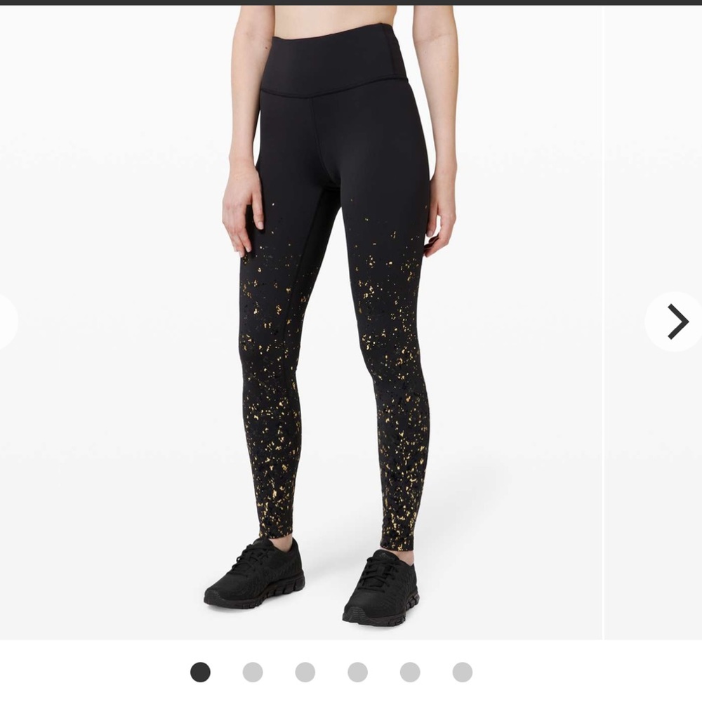 Lululemon black speckled gold wunder tight 28”